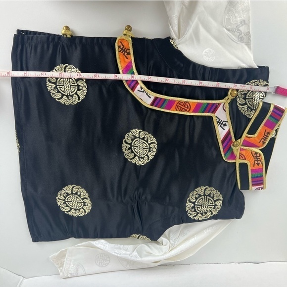 🩷 Kids, Tibetan traditional brocade top, Losar - black/white. - Picture 7 of 9